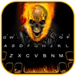 fiery ghost skull theme android application logo